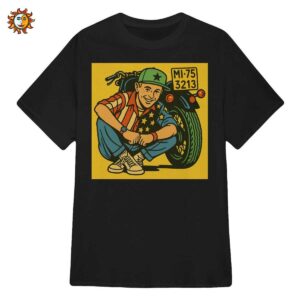 T-Shirt Jovanotti La Mia Moto | Maglietta Ufficiale Stile Vintage Anni 80