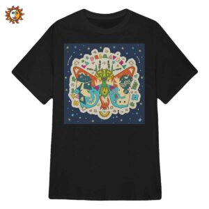 T-Shirt Jovanotti La Primavera: Maglietta Retrò con Farfalla Psichedelica