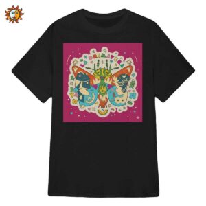 T-shirt Jovanotti La Primavera: Maglietta Stile Retrò con Farfalla Psichedelica