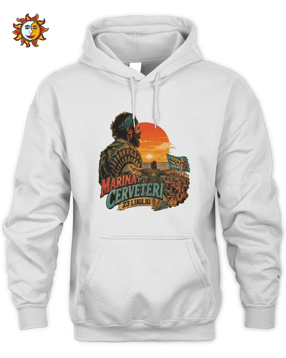 Jovanotti T-Shirt Festa In Spiaggia Al Tramonto Retro Vintag 2 Felpa Jovanotti Festa In Spiaggia Al Tramonto Retro Unisex Hoodie