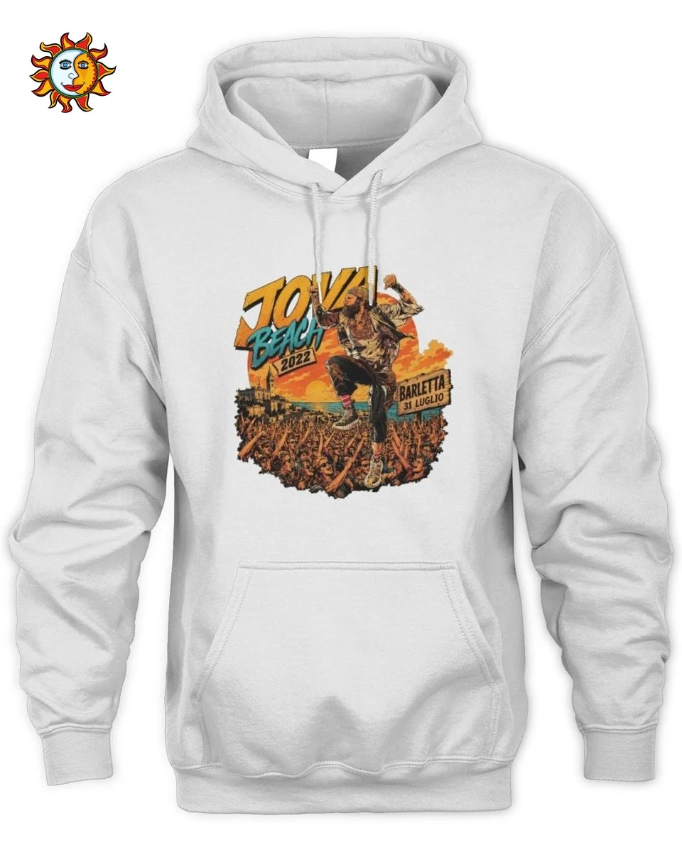 Jovanotti T-Shirt Festa In Spiaggia Estate Grafica Retro Vin 2 Felpa Jovanotti Festa In Spiaggia Estate Grafica Retro Unisex Hoodie