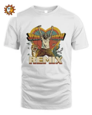 Maglietta Jovanotti Festa Spiaggia Remix Con Tigri E Natura Unisex Standard T-Shirt