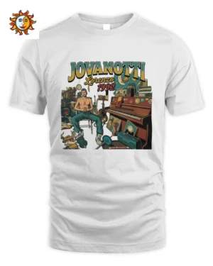 Maglietta Jovanotti Musicista Al Pianoforte Stile Fumetto Vintage Unisex Standard T-Shirt