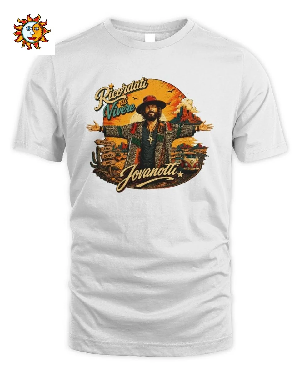 Jovanotti T-Shirt Ricordati Di Vivere Cantante Nel Deserto V 1 Maglietta Jovanotti Ricordati Di Vivere Cantante Nel Deserto Jovanotti Unisex Standard T-Shirt