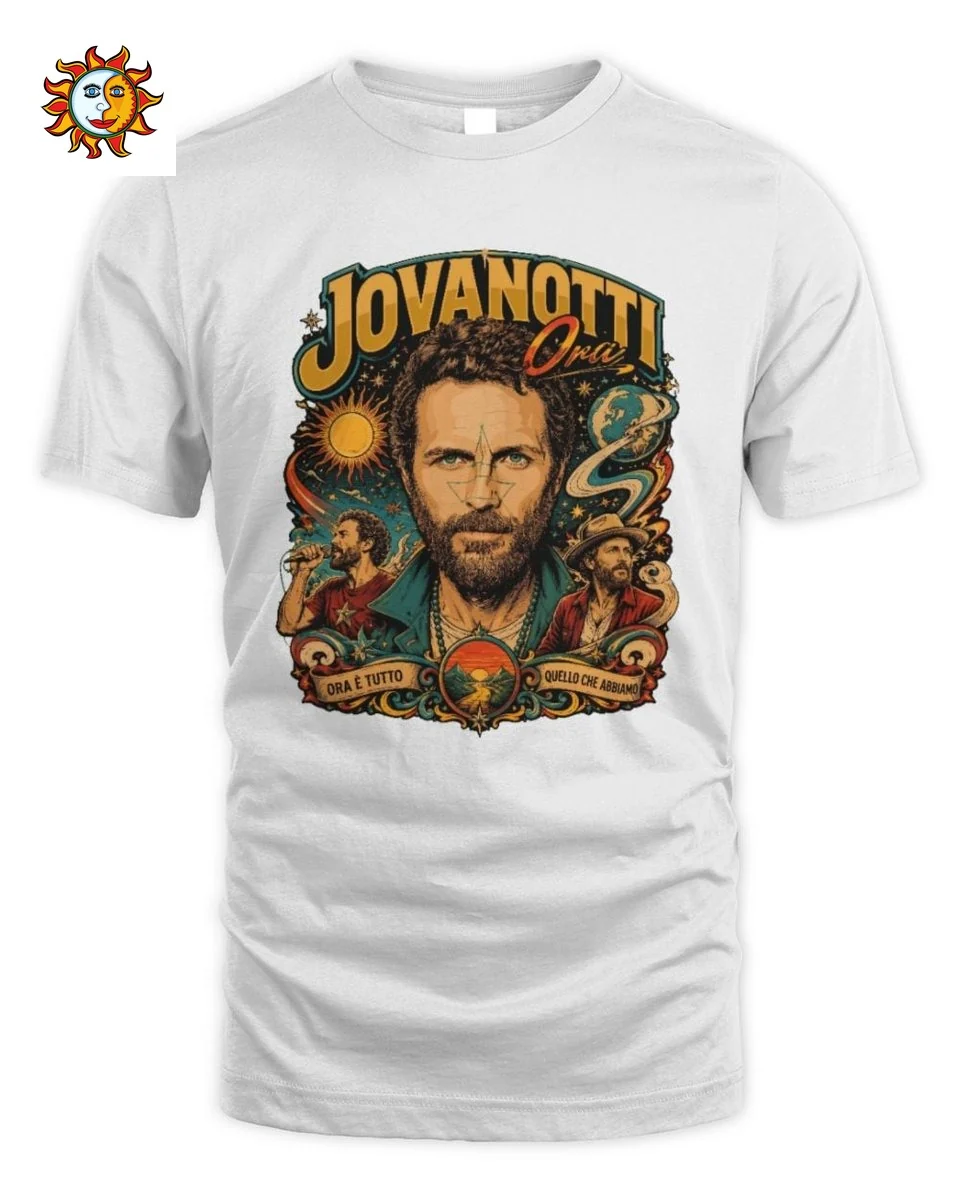 Jovanotti T-Shirt Ritratto Uomo Con Chitarra Grafica Retro V 1 Maglietta Jovanotti Ritratto Uomo Con Chitarra Grafica Retro Jovanotti Unisex Standard T-Shirt