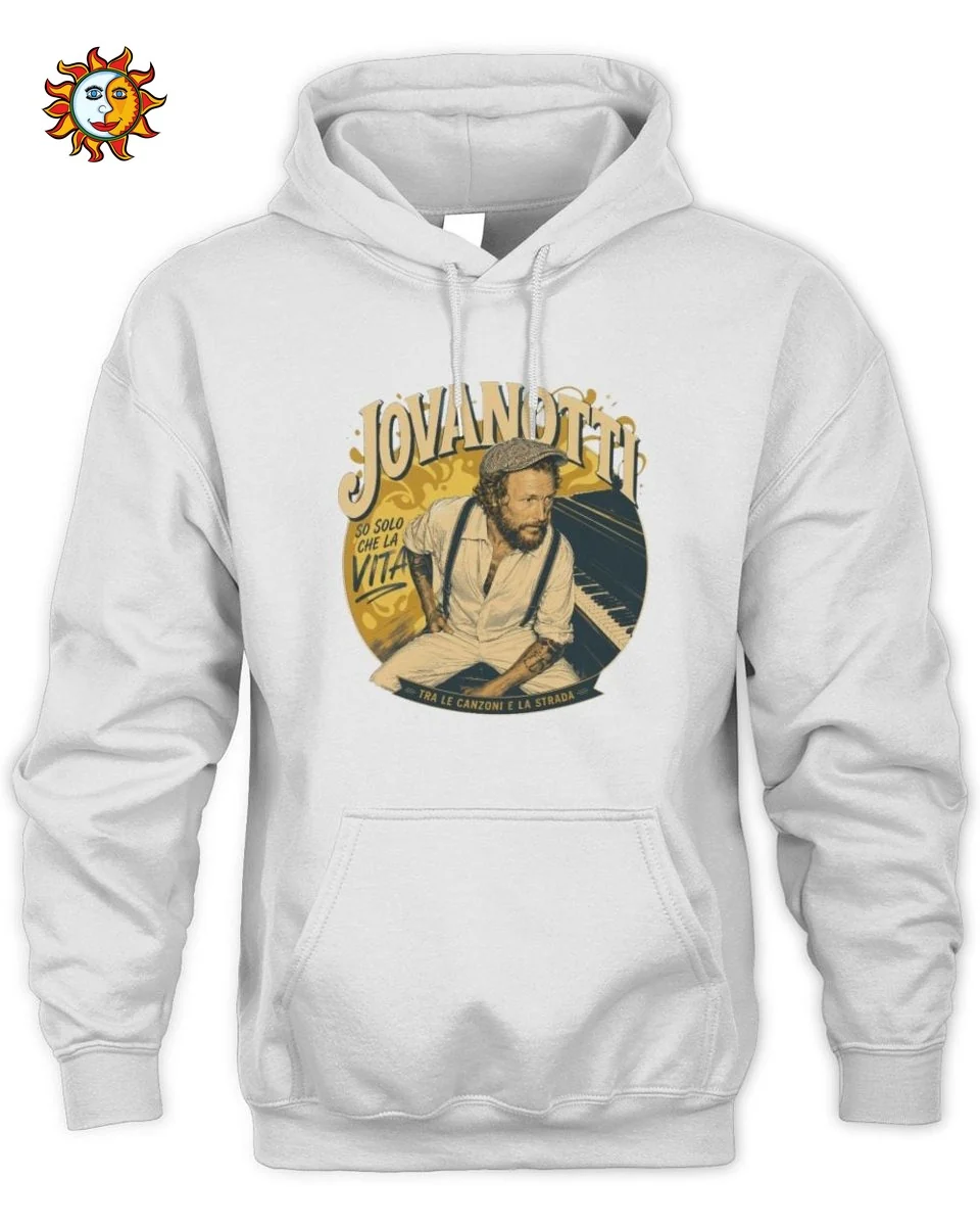 Jovanotti T-Shirt Vita E Musica Design Retro Cantante Vintag 2 Felpa Jovanotti Vita E Musica Design Retro Cantante Jovanotti Unisex Hoodie